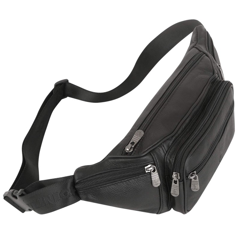 ZZNICK Genuine Leather Fanny Pack, Belt Bag, Multifunction Hip Bum