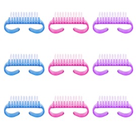 9-Piece Handle Nail Brush, Plastic Hand Brush, Nail Scrubber Cleaning Brush, Hand Beauty Brush, Mini Brush Head, Suitable for Nails, Pet Teeth