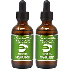 Jamaican Wild Beard Oil Growth Oil Longer&Thic Peppermint 2oz (Pack of 2)