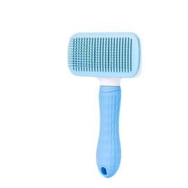 1 PCS Pet Grooming Brush One Click Hair Removal Deshedding Brush for Dogs & Cats, Tangle-Free Detangling Comb with Massage Tips & Stainless Steel Pins, Gentle Shedding Tool for Long/Short Hair (Blue)