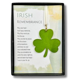 Irish Memorial Gift - Irish Remembrance Message with Shamrock Stained Glass Ornament- Made in USA- Thoughtful Irish Sympathy Gift (Stained Glass Ornament)