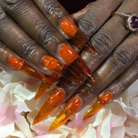 KRISNICE Tortoise Shell Nails Orange Jelly Gel Nail Polish Crystal Translucent Sheer Clear Red Coral Grey Amber Brown Autumn Designs Manicure DIY Home UV LED Soak Off Art Gift (KBT6-002-01)