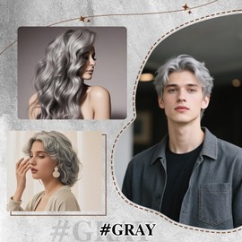 3 Pack Temporary Hair Color Spray for Crazy Hair Day, Christmas Party, Cosplay-Gray,Red,Green Hair Spray Fast-Drying, Non-Sticky, Non-Damaging,Travel Size Hair Dye for Instant Vivid Hair Color, 3.3 oz