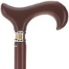 Soft Genuine Leather Grip Brown Cane - Leather Wrapped Shaft