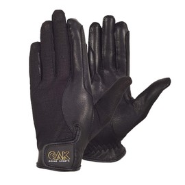 AK Summer Horse Riding Gloves in Soft Leather with Breathable Mesh, Solar Tech (Black, XXS)