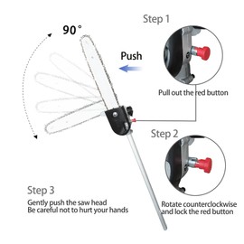 Kerlista 10 inch chain Adjustable angle Pole saw attachment Compatible with Weed Eater Snapper dewalt Craftsman Ryobi John Deere Worx Troy-Bilt and Homelite multi-tool Hus 28LD Sliver