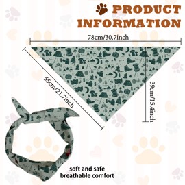 arricraft Pack of 1 Pet Dog Bandana Outdoor Adventure Woodland Camp Green Triangular Pet Bandana Made of Cotton Washable Scarf Bib Printed Accessories Dog Chief for Large Dogs