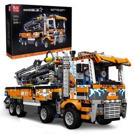 Mould King 19014 Concrete Pump Truck Building Set for Kids Ages 8+, Terrain Tow Truck Model Toys (2,098Pieces)