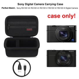 Elonbo Camera Carrying Case for Sony RX100 VII/ RX100 VI/ RX100 V/ RX100 IV/ RX100 III Compact Digital Camera, Vlogging Camera Travel Bag, Video Streaming Camera Storage Holder. Black