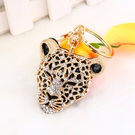 Rhinestone Leopard Keyring, Charm Pendant Purse Bag Key Ring Chain Keychain Crystal Leopard Keyring Car Bag Pendant Decoration Girl Women Purse Charm Handbag Phone Bag Keyring