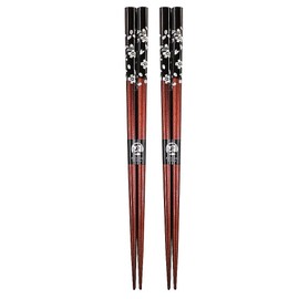 Couples Chopsticks [Silver Cherry Blossom Flower (Red & Red)] Design with Paulownia Box, Wrapping, 60th Birthday Celebration, Celebration, 60th Birthday Gift, Grandparent, Grandpa, Grandpa, Grandpa,