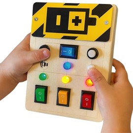 Tablero Sensorial Montessori, Estimula Creatividad y Coordinación, Madera Resistente, Ideal para Niños en Exploración y Aprendizaje Sensorial Interactivo Multicolor