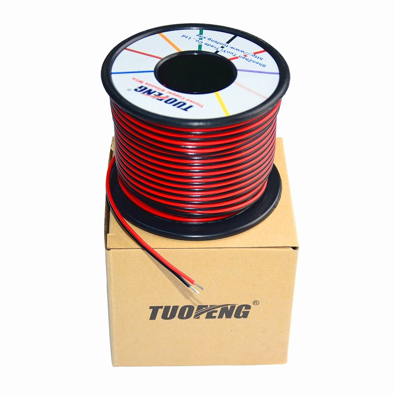 TUOFENG 20AWG Electrical Wire 100 ft Red Black Hookup Wire