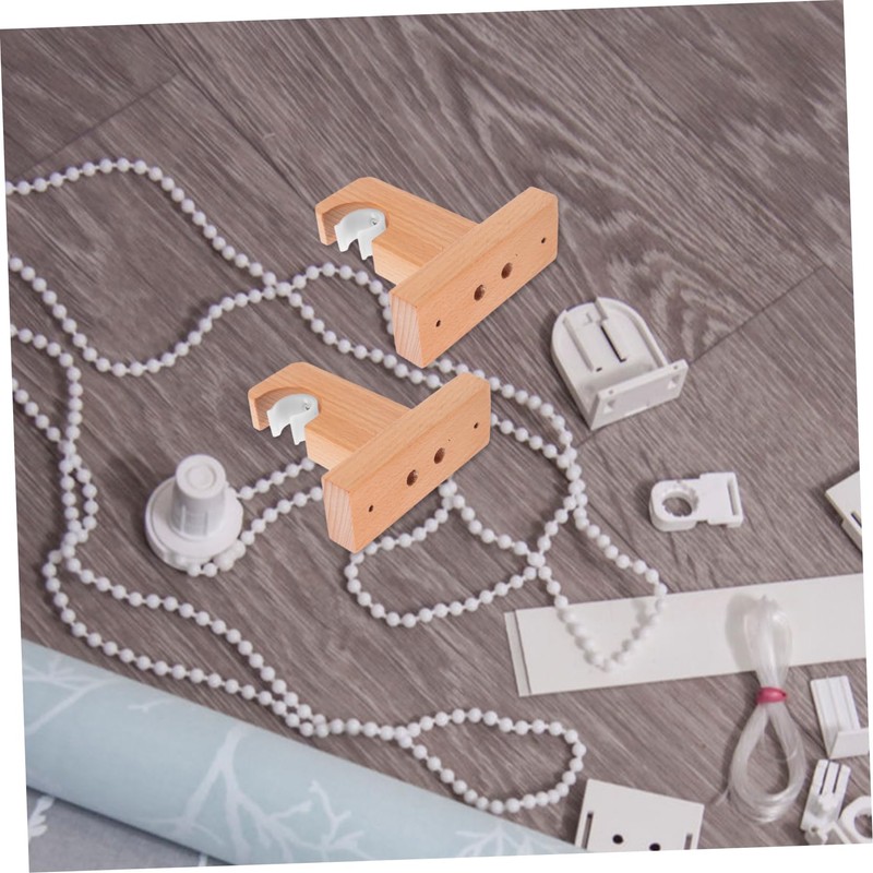 Operitacx 2pcs Wooden Curtain Rod Brackets for Ceiling Mount Heavy