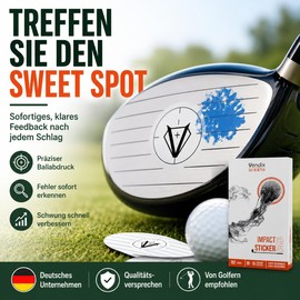 Vendix 152 x Golf Impact Stickers, Weatherproof Impact Tape for Year-Round Training to Hit the Sweet Spot (Driver)