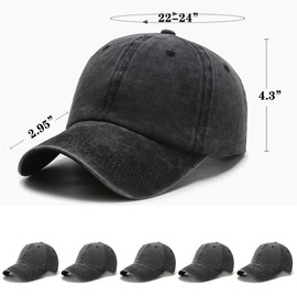 5 Pieces Vintage Washed Plain Baseball Cap Distressed Dad Golf Hat for Men Women Multicolor, Multi, One Size