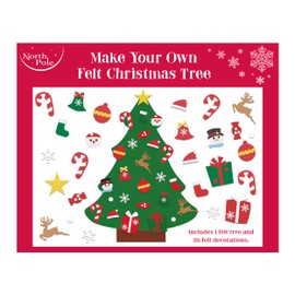 Eurowrap Make Your Own Felt Christmas Tree Kraft Kit Decoration Kids Children Xmas Celebration Decoration