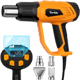 Tarlido Heat Gun 1500W 120°F-1020°F(50°C-550°C) Fast Heating Heavy Duty Hot Air Gun Kit Variable Temperature Control Overheat Protection with 4 Nozzles for Crafts, Shrinking Pvc, StrippingPaint