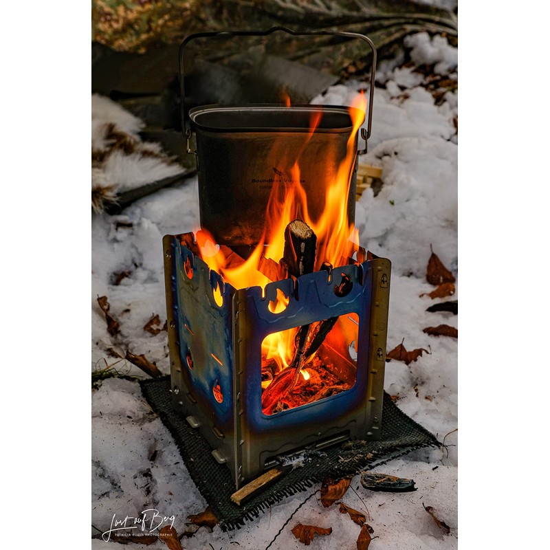 Boundless Voyage チタン 焚火台 五徳 ウッドストーブ 薪ストーブ 軽量 コンパクト収納 組み合わせ式