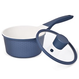 SizzPizz 1.5 Quart Non Stick Saucepan with Lid – Small Pot for Cooking with Silicone Handle, Dishwasher Safe & Induction Compatible Ideal Kitchen Pot for Pasta, Great for Singles & Small Kitchens