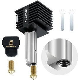 3D Printer Hotend for Bambu Lab A1 Mini 0.4mm a1 Extrusion , Removable Hardened Steel 0.4mm Nozzle with High Temperature Resistant  Sleeve - Colour: 0.6mm, Size: brass a1 mini