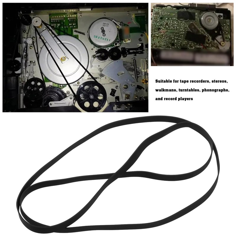 Create idea Pack of 2 Black Rubber Record Straps for