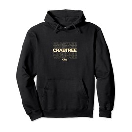Vintage Crabtree, Ohio Repeating Text Pullover Hoodie