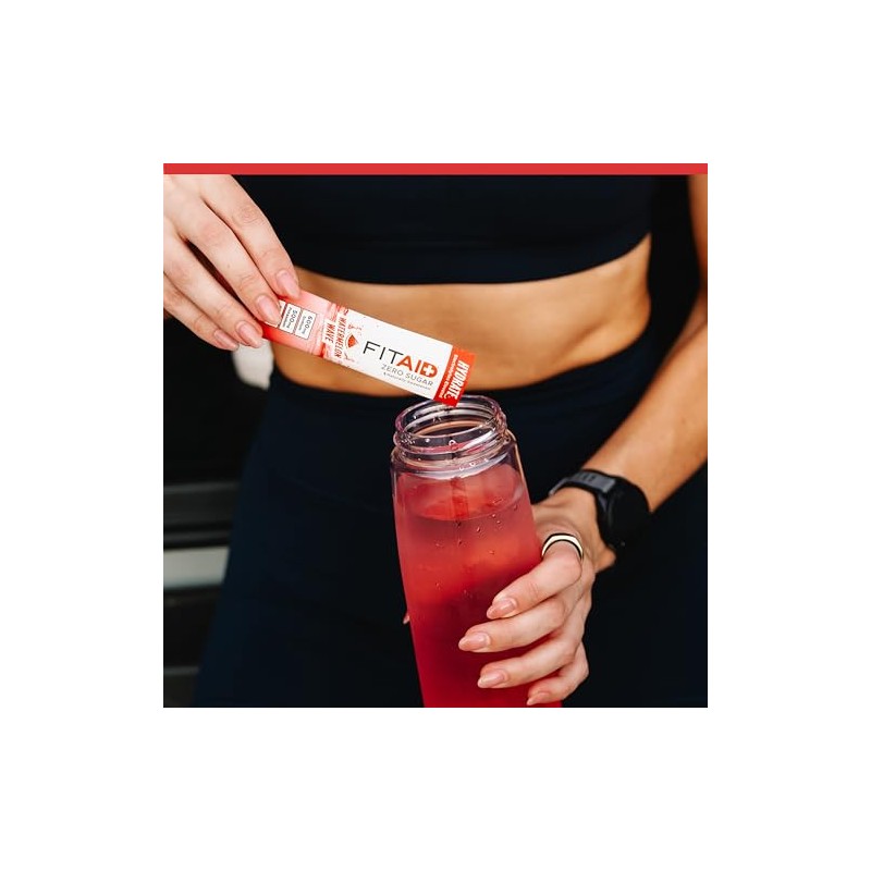 FITAID Hydrate Clean Electrolyte Mix, Zero Sugar, Balanced Electrolyte Ratios: