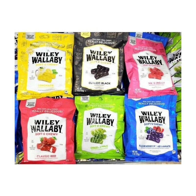 WIley Wallaby Gormet Austrialian licorce 6 pack mix and match