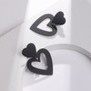 PopTopping Double Heart Earrings Dangling Black Heart Dangle Earrings Love