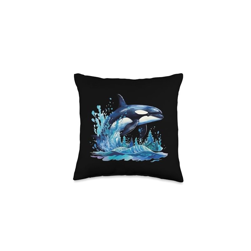 Whale Orca Kids Throw Pillow
