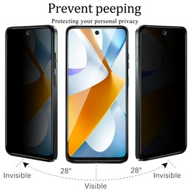 KAREEN 2 Pack Privacy Screen Protector for Motorola Moto G 5G (2024) Anti Spy Tempered Glass, Anti-Scratch, Bubble Free