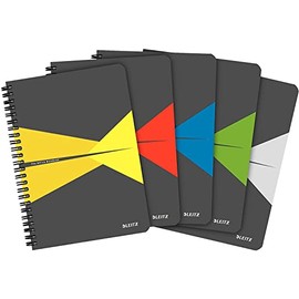 Esselte Leitz Office College Notepad A5 Laminated Cardboard, Lined, 90 Sheets, Assorted