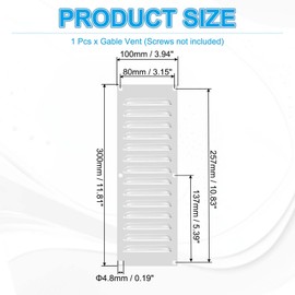 PATIKIL 12x4 Inch Aluminum Vent Cover, Screen Air Grille Ventilation Cover HVAC Louvered Grill Built-in Mesh for Home Kitchen Fireplace Bathroom Wall Ceiling, Silver