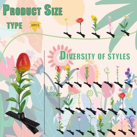 40PCS Sprout clips, Mixed Hair Clips, Butterfly Hair Clips,Women's Hair Accessories, Flower Hair Clips, Cute and Funny Hair Clips for Family Gatherings, Schools, Hair Accessories Gifts.
