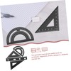 4Pcs Black Metal Ruler Set - Geometry Tools with Straight