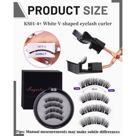 ZEXIJOW 4 Paare Magnetische Wimpern Wasserfest Kein Kleber erforderlich Natürlicher Look Zwei Verschiedene Wimpern Magnetisch Wiederverwendbar mit 1 Stk Zange 3D Wimpern Magnetisch Kit