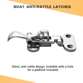 DIALESHU Boat Anti-Rattle Latches Marine 316 Stainless Steel, Lockable Hold Down Clamp Latch, Marine Hatch Locker with Mounting Screws(2-Pack)