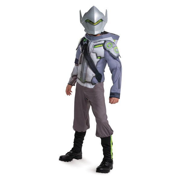 Disguise Genji Costume for Kids, Official Overwatch Costume Jumpsuit with Hood and Mask, Deluxe Child Size Medium (7-8)