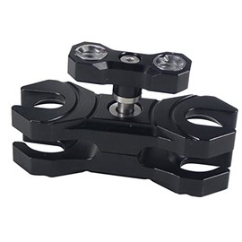 CS PRIORITY Double Ball Head Magic Arm Clamp 1/4'' 3/8'' Hole Pin Adapter 360 Rotate for DSL Camera Rig Magic Arm Monitor Light Bracket (20mm Ball Clip Black)