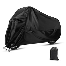 JNNJ Waterproof Motorcycle Cover, Universal Waterproof Motorcycle Tarpaulin, Motorcycle Scooter Anti-UV Dust Protection for Outdoors, for Scooter Motorcycle (245 x 105 x 125 cm)