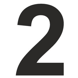 Number Stickers, Height 15 cm, Wheelie Bin Sticker, Desire Sticker, House Number, Letterbox, Numbers for Sticking, Outdoor, Weatherproof, Colour Black, Number 2
