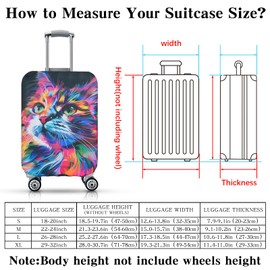 Chostky Travel Luggage Cover, Elastic Washable & Stretchable Suitcase Protector, Anti Scratch Travel Suitcase Cover, Approved Travel Accessories Baggage Covers for 22-24 Inch Luggage(M)