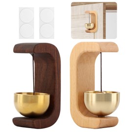 C Shape Magnetic Hanging Door Bell, Loud Sound Wooden Zen Grip Doorbell Chime, Hanging Wood Shop Keeper Bells for Business Door Opening, Entrance Decoration (2pack C Shape)