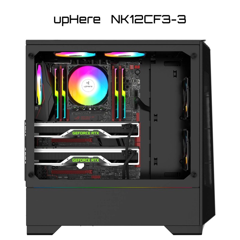 upHere 120mm Rainbow LED PC Case Fan,High Performance Silent Fan