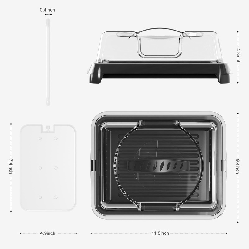 Chilled Portable Serving Tray Platterbox Snack Box with Reusable Ice