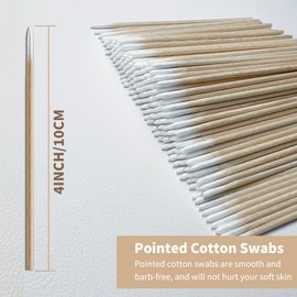 1000PCS Pointed Cotton Swabs - Precision Tip Cotton Swabs - 4 Inch Microblading Cotton Swabs - Microblading Cotton Buds for Eyebrow Eyelash Extensions, Makeup, Nails, Tattoo Permanent Supplies, Craft