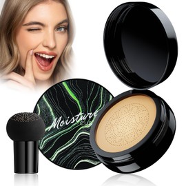 Air Cushion CC Cream Mushroom Head - Waterproof & Moisturizing Long - Lasting Even Color Correcting Concealer Full Coverage Create Natural Face Makeup (Buff Beige)