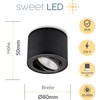Sweet Led Surface-mounted spotlight, dimmable, black, flat, aluminium ceiling spotlights,