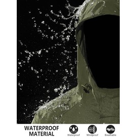 UIQUR Rain Shell Jacket Men Ligtweight Waterproof Windbreaker Packable Raincoat for Running Hiking Cycling Golf Travel(Army Green, XX-Large)